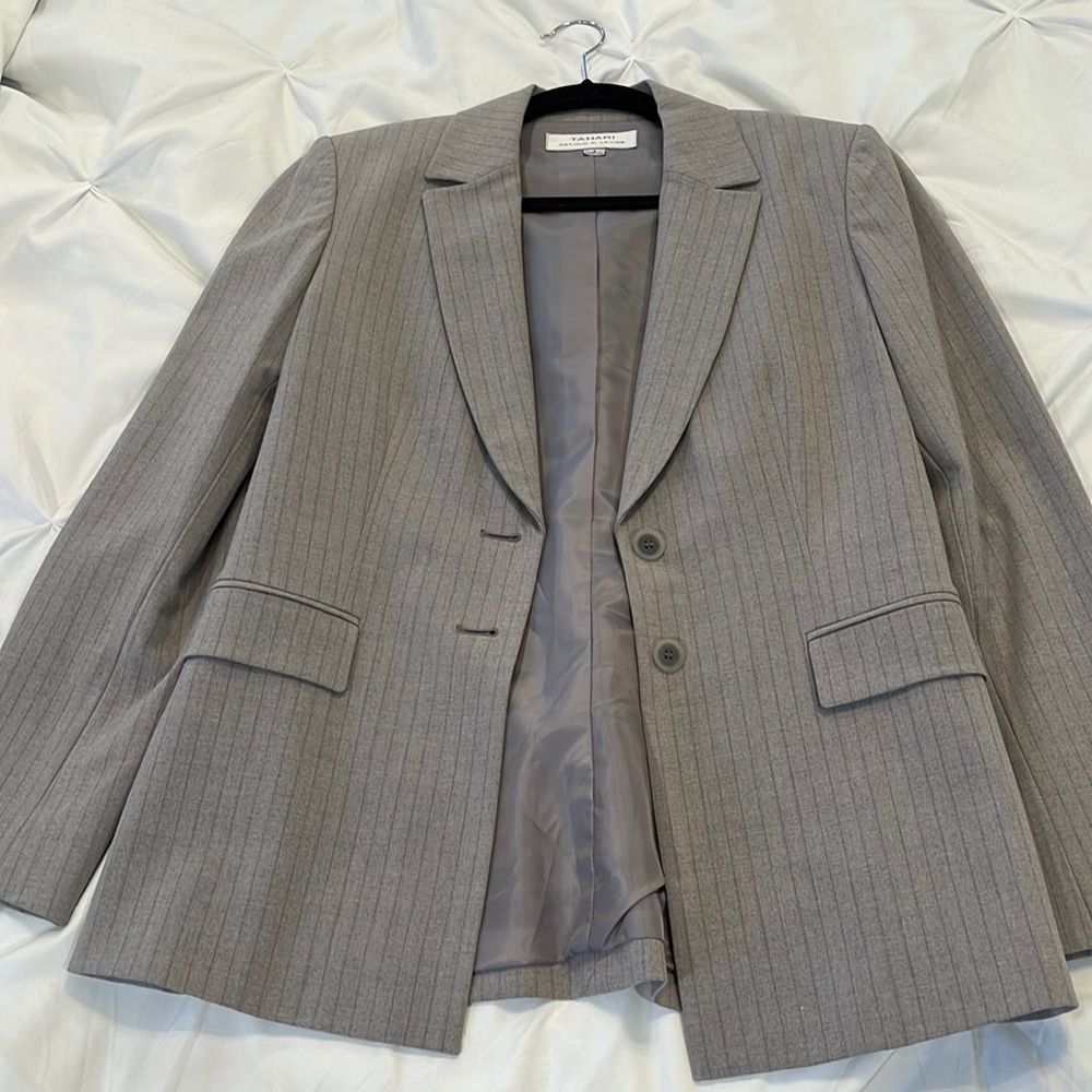 Tahari Grey Stripe Suit - Picture 2 of 9